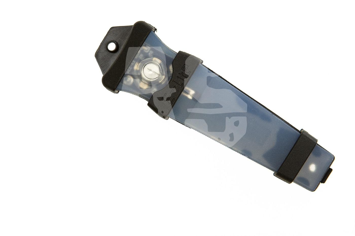 Airsoft-Speedloader, transparent-blau, für schnelles Nachladen von BBs, mit Clipverschluss und Sichtfenster.