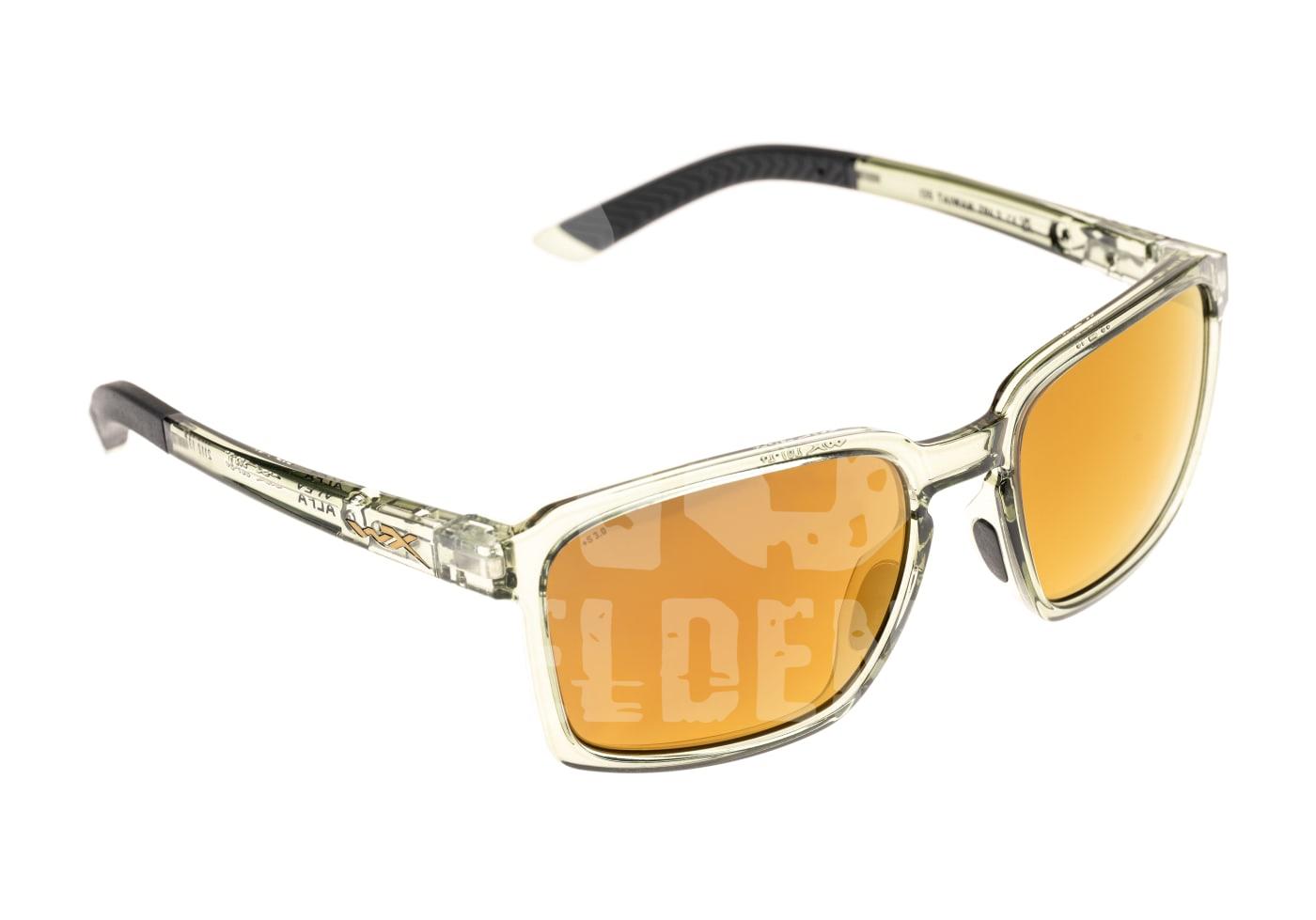 Airsoft-Brille mit klaren Rahmen und orange getönten Gläsern für verbesserten Schutz und Sicht.