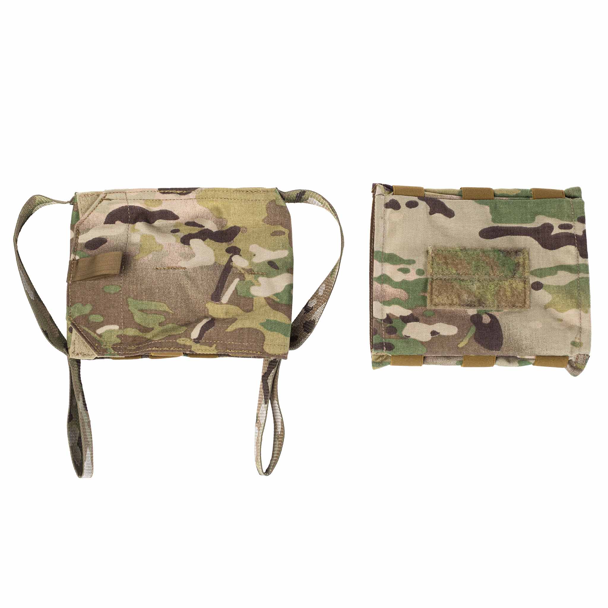 Tarnmuster-Taschen mit Klettverschluss und Riemen, geeignet für Airsoft-Zubehör.