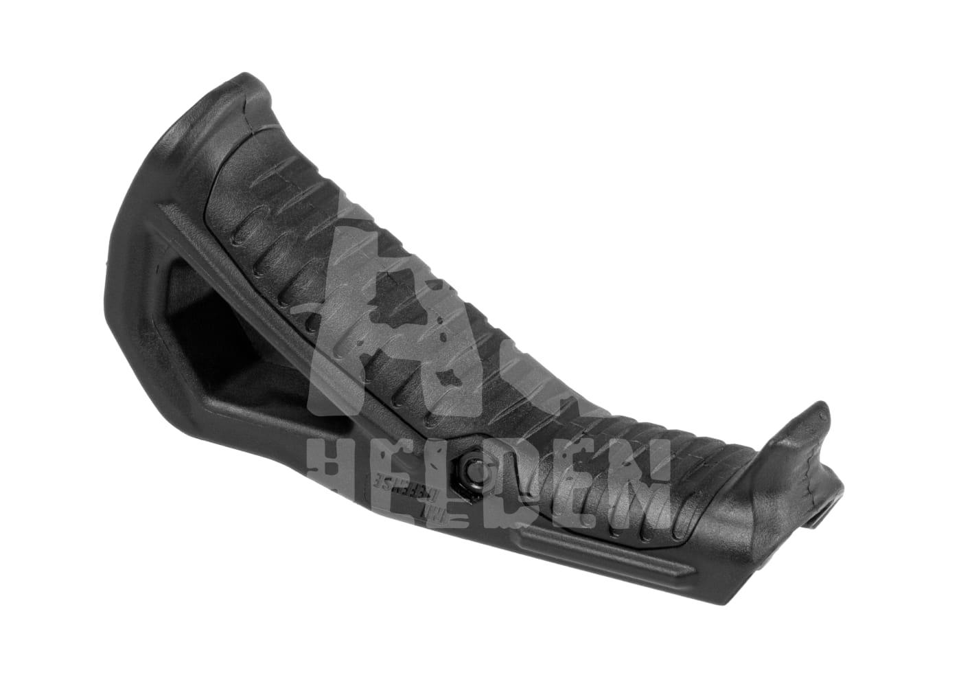 FSG Front Support Grip Schwarzer Airsoft-Winkelgriff mit Rillenstruktur, ergonomisch geformt.