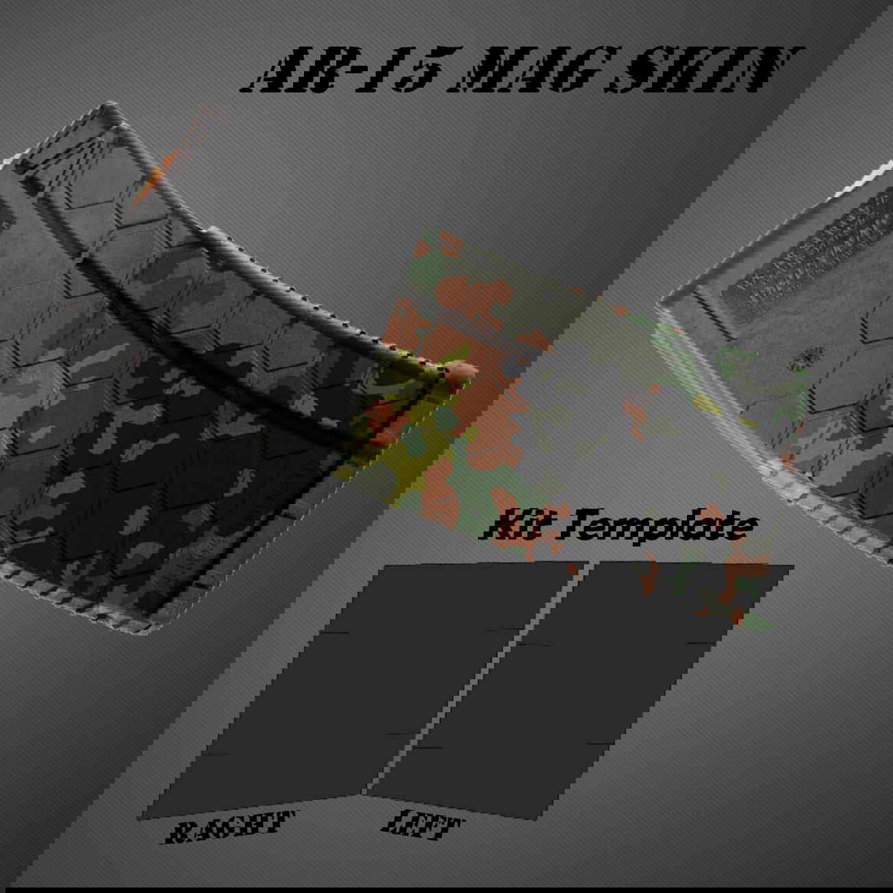 GunsWrap AR15 / M4 Rifle Magazin Skins AR-15 Magazin mit Tarnmuster und Hexagon-Struktur. Kit Template für rechte und linke Seite.